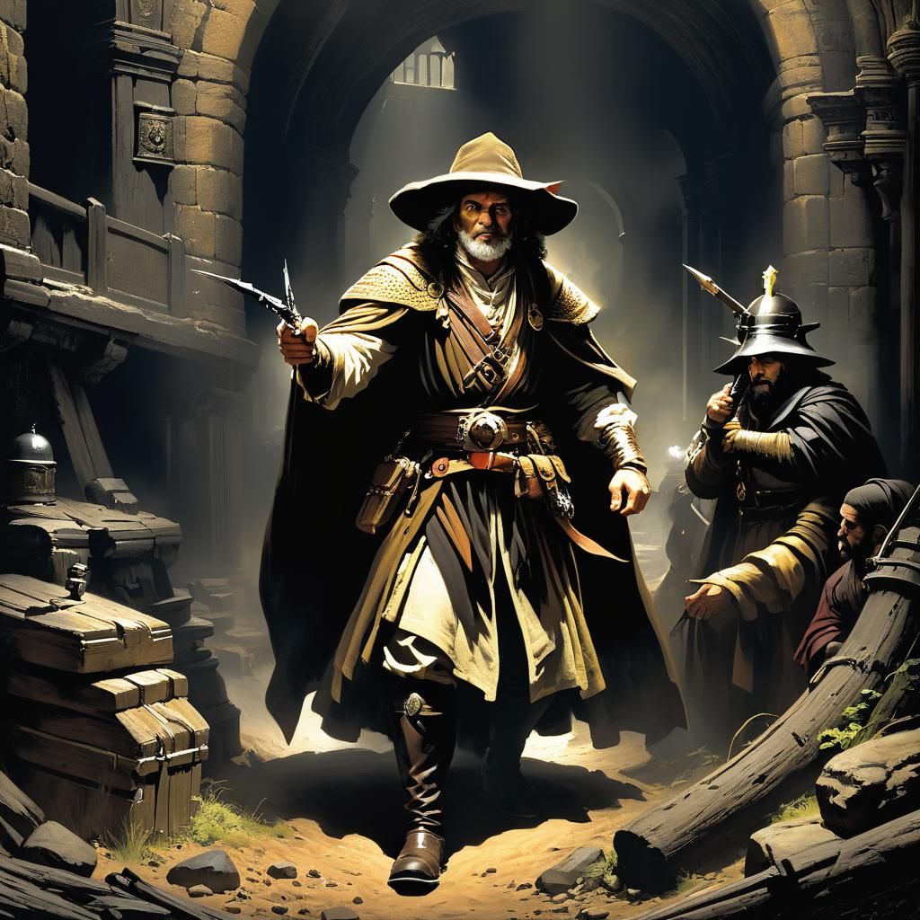 Grimdark Scene in Classical Style