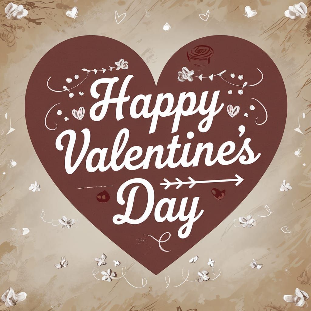 Whimsical Valentine's Day Scene with Lovable Canine Companio...