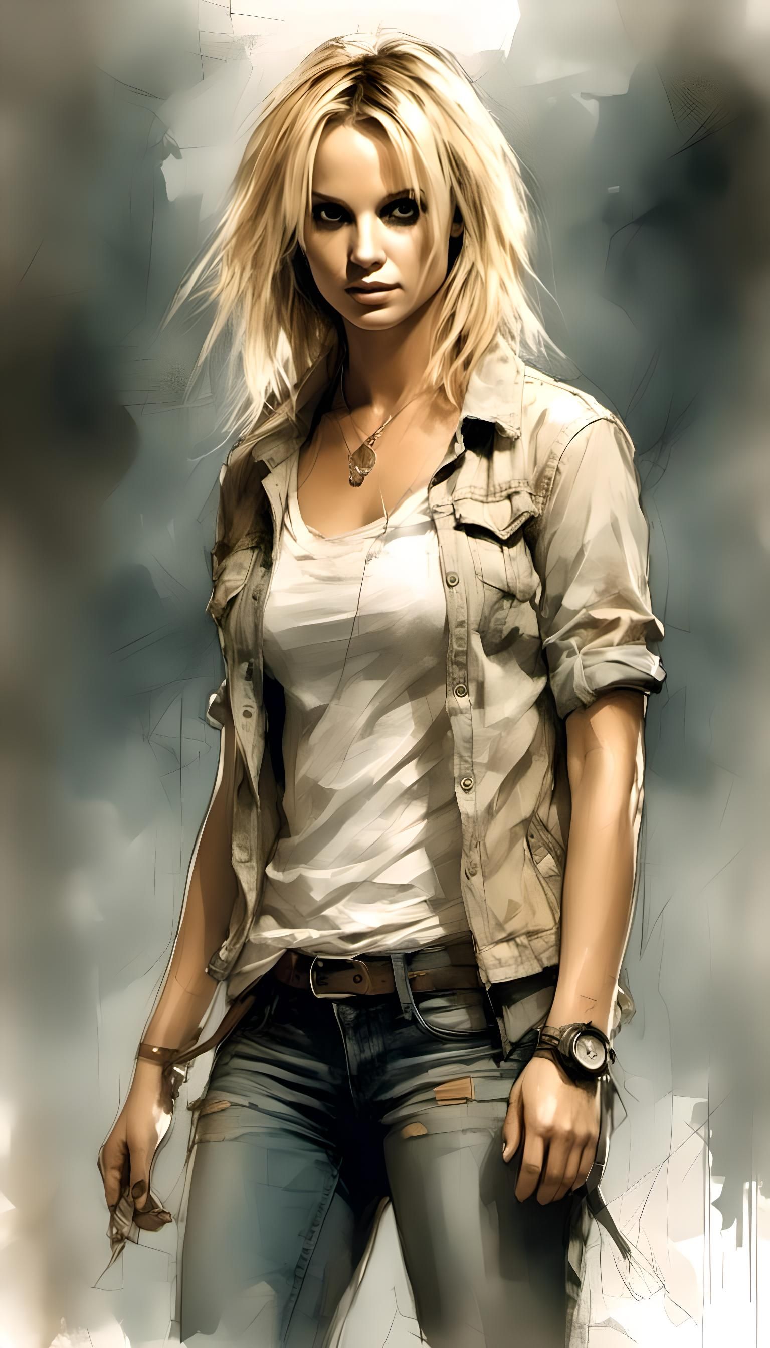 Britney Spears as Heather Mason Anime Style