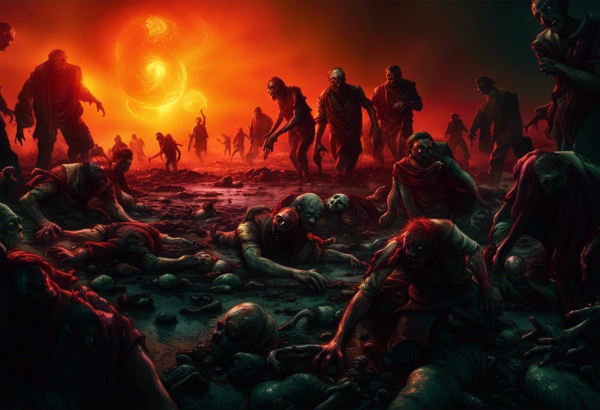 Radioactive Zombies in Nuclear Wasteland: Detailed Matte Pai...