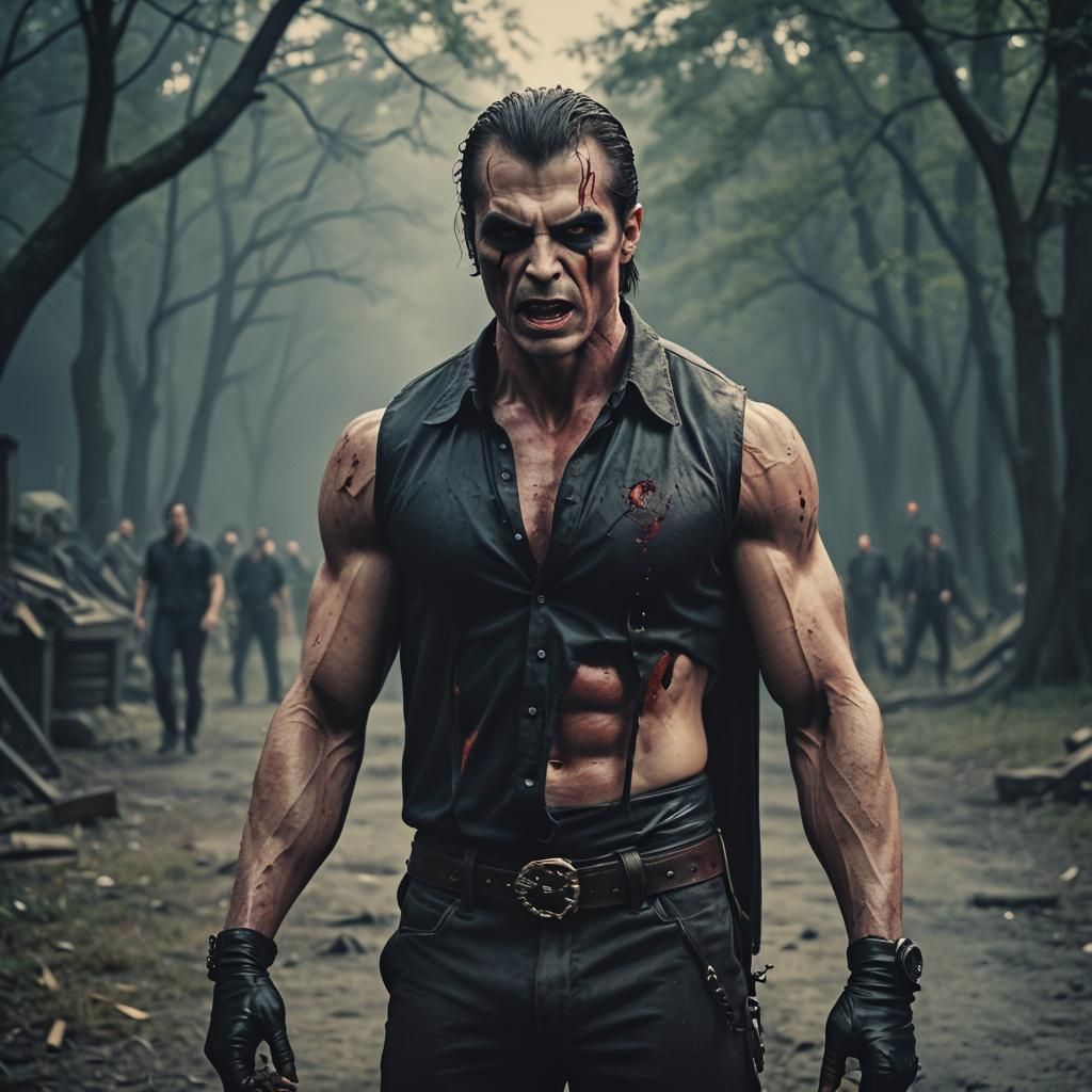 Cinematic Muscular Vampires in Atmospheric Lighting