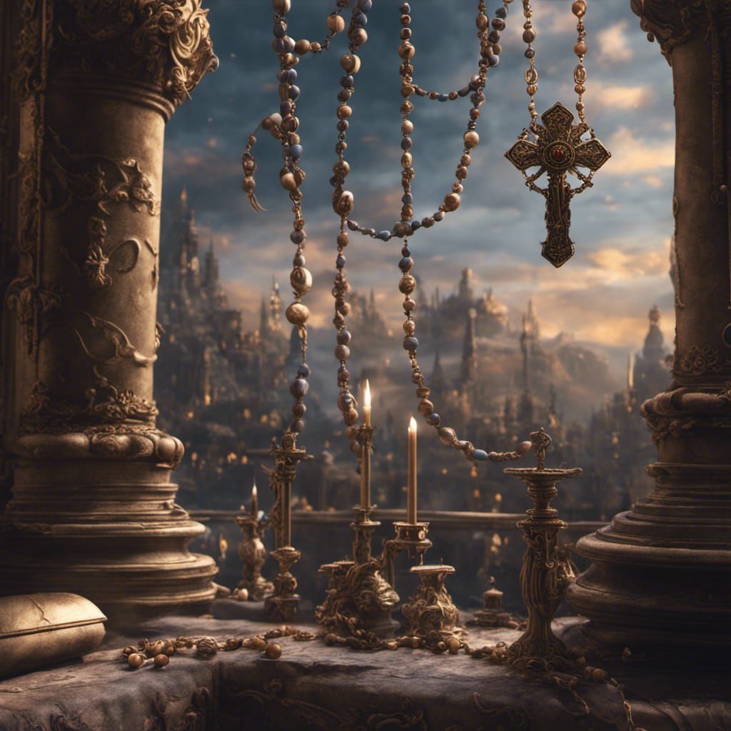 Detailed Rosary in a Fantasy Concept Art Style