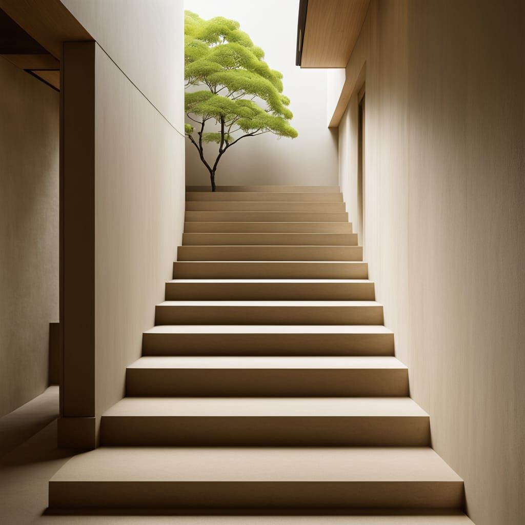 Stairs to the first floor in the Style of  Claudio Silvestri...