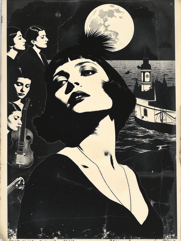 Dramatic Weimar Republic Cabaret Poster in Expressionist Sty...