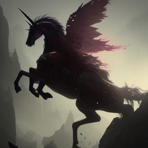 Bionic Unicorns in Dark Fantasy Style
