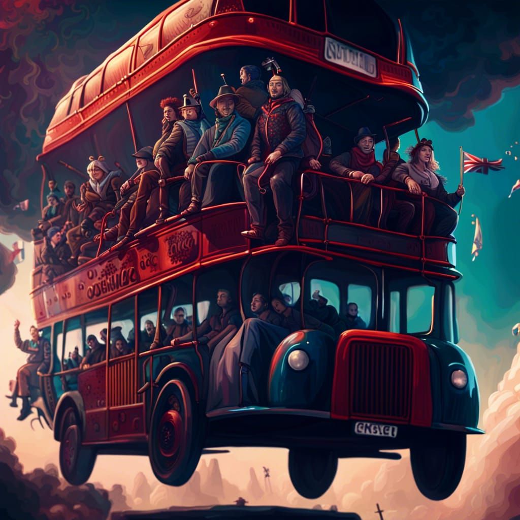 London Bus Adventure: A Fantastical Matte Painting