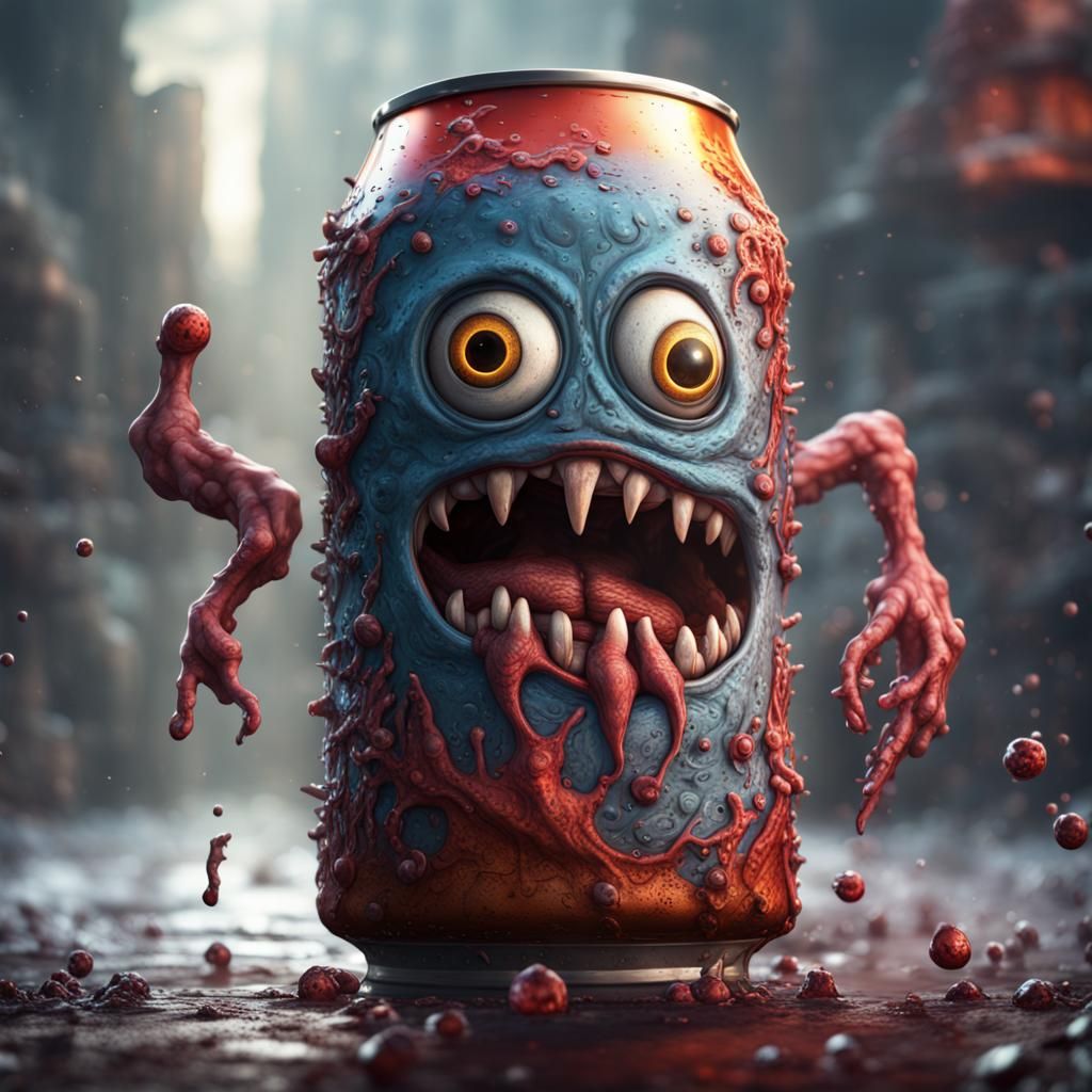 Soda Can Monster: Detailed Matte Painting