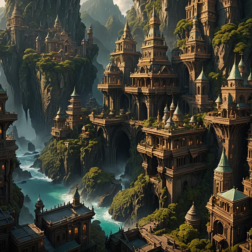 Dramatic Maximalist Digital Matte Painting