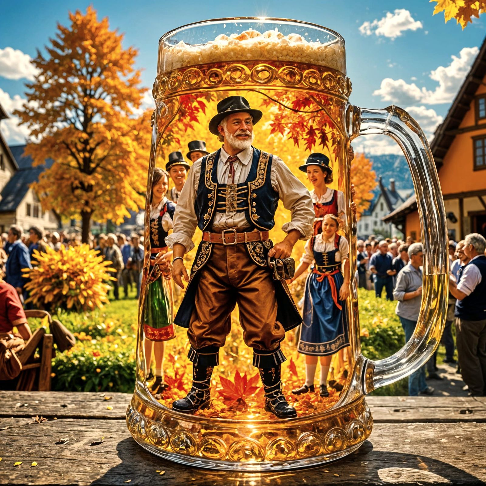 Oktoberfest Celebration Inside a Glass Stein
