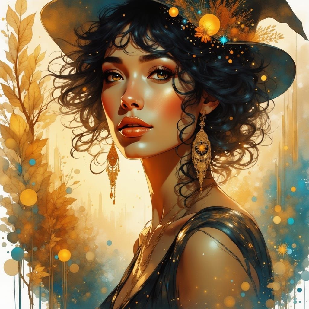 Beautiful Witch Crafts Enchanted Jewelry in Golden Hour Ligh...