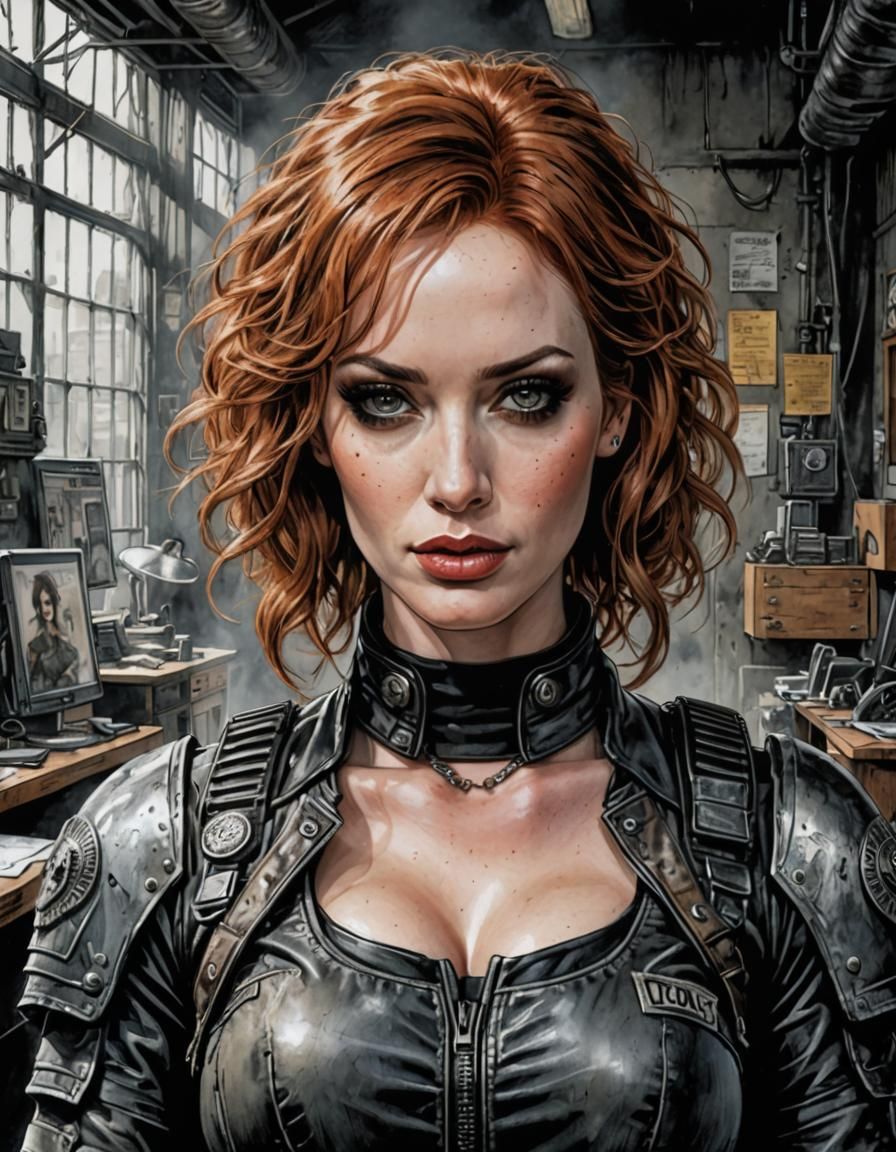 Mad Max Christina Hendricks in Luis Royo Style