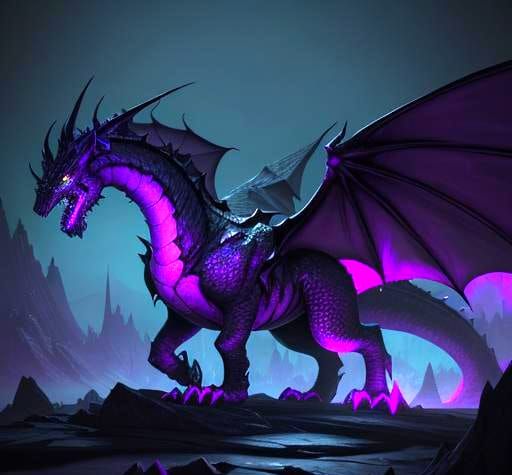 Adolescent Abyssal Dragon with Ender Energy Shimmer