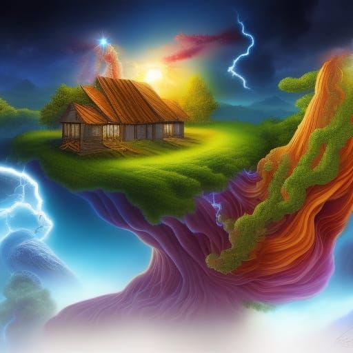 Hyperrealistic Diamond Waterfall in Abstract Splash Art