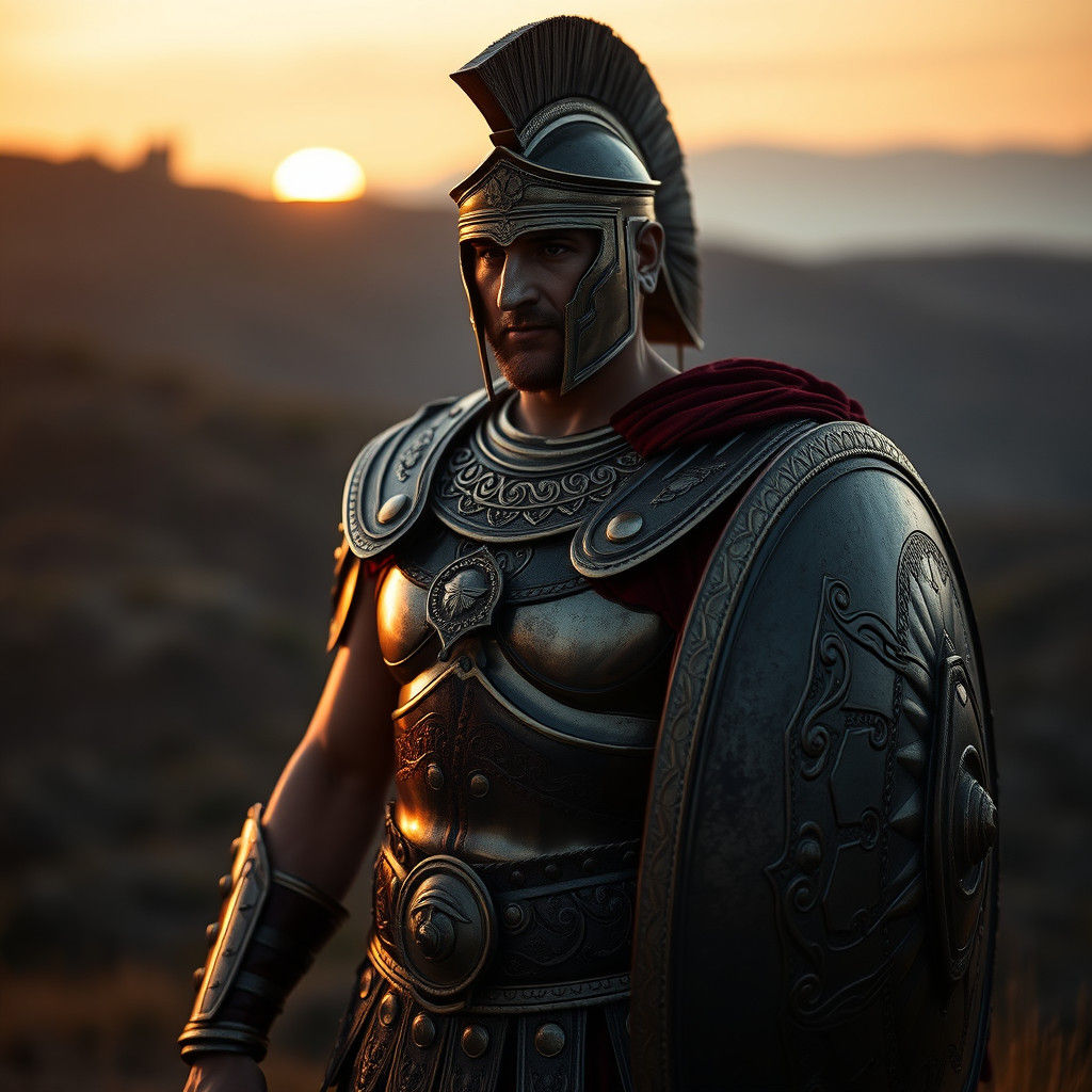 Achilles in Ornate Greek Hoplite Armor
