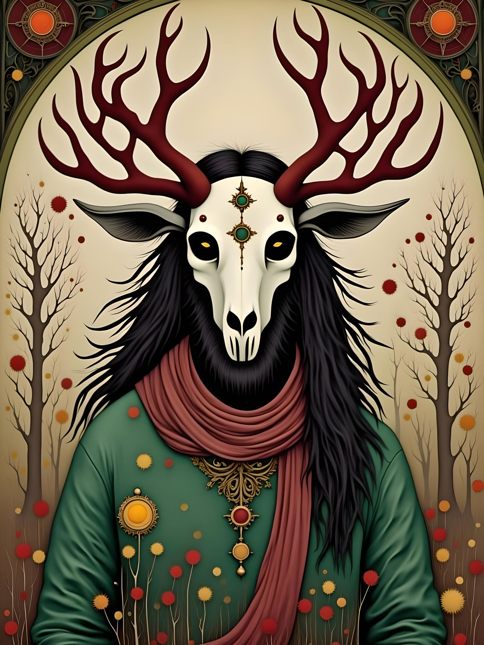 Mystic Celtic Boar Ceremony in Pastel Style