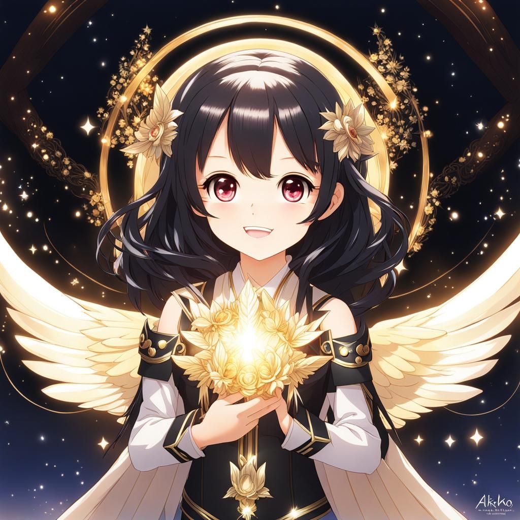 Chibi Angel with Aura of Light, Dreamcore Style