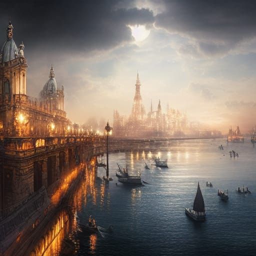 City of Lights: Epic Cinematic Digital Painting