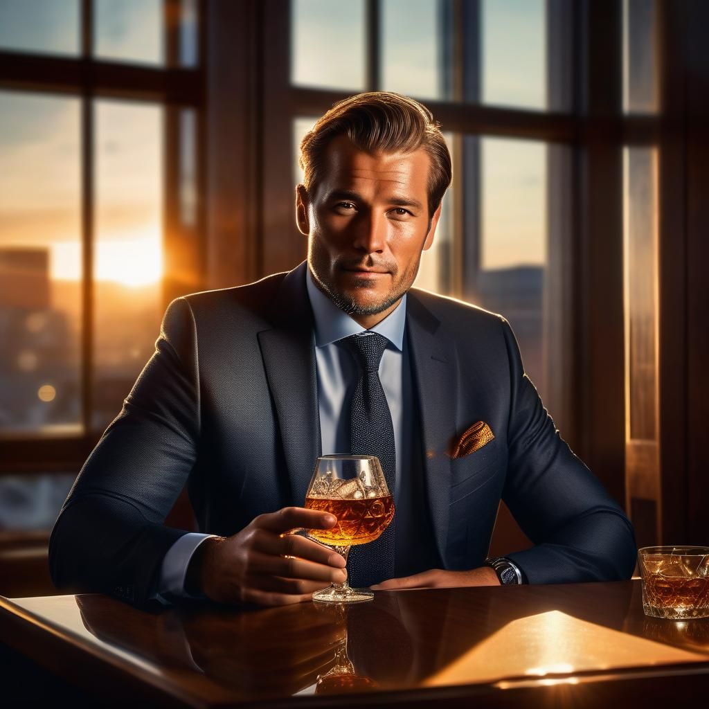 Luxurious Corporate Portrait in Golden Hour Light