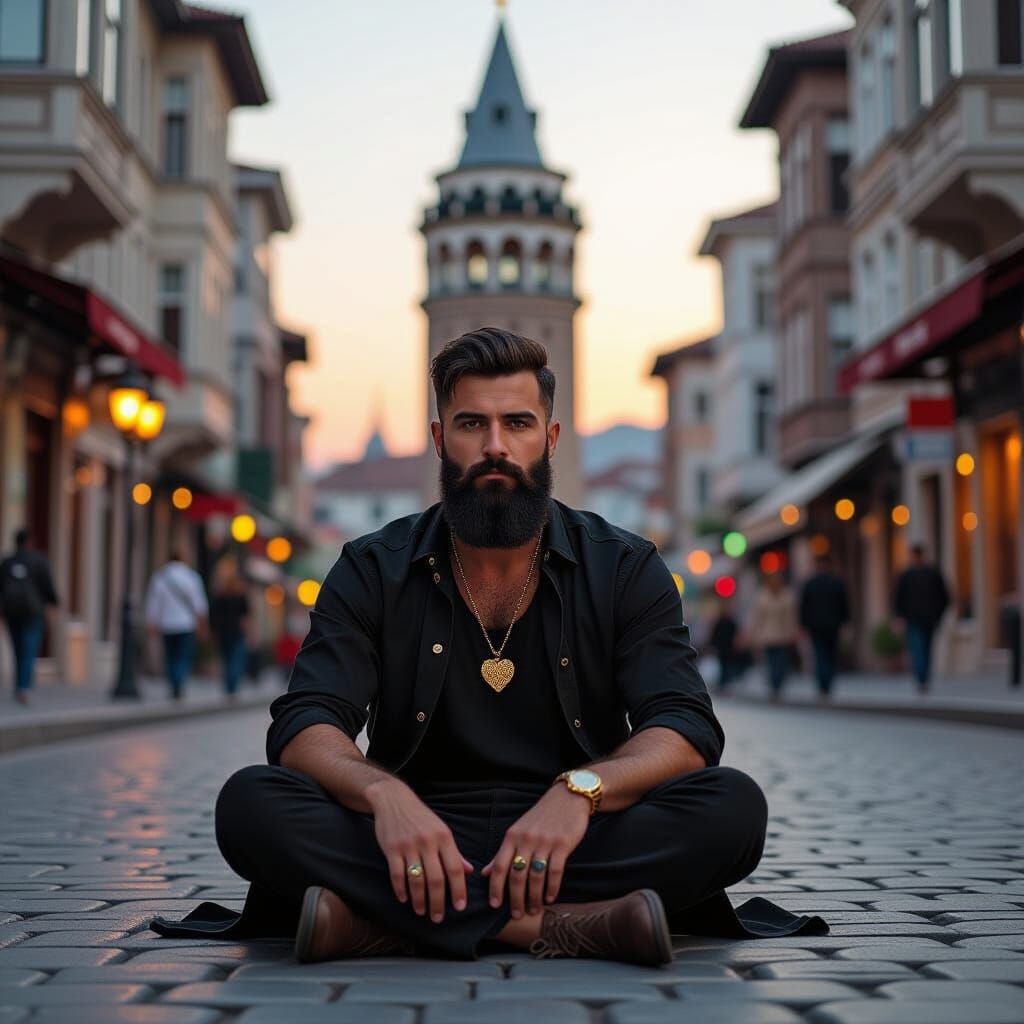 Bohemian Man in Istanbul: A Cinematic 3D Rendering