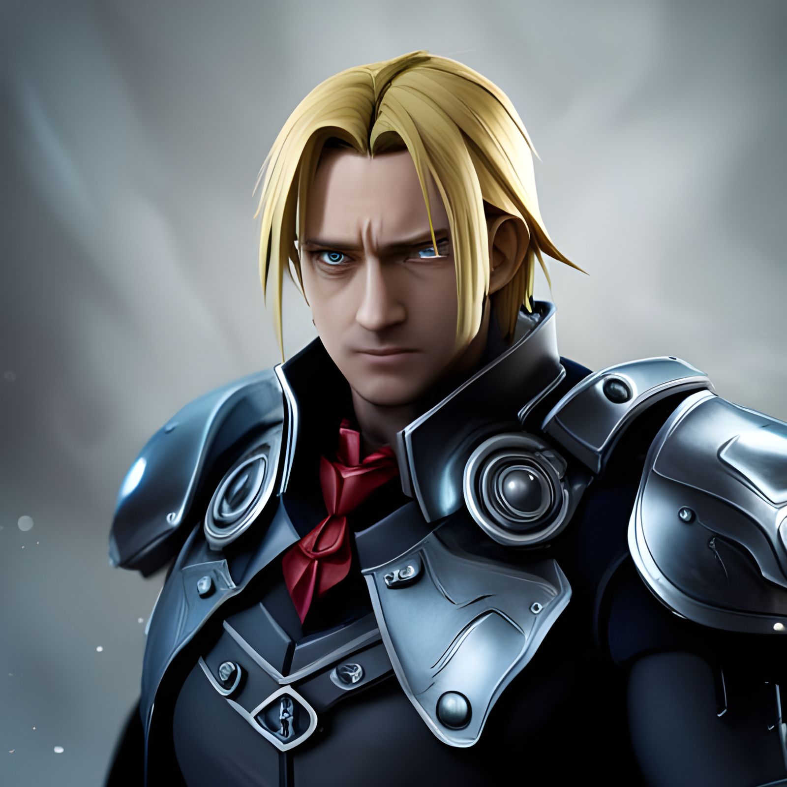 Older Edward Elric: Detailed Fantasy Portrait