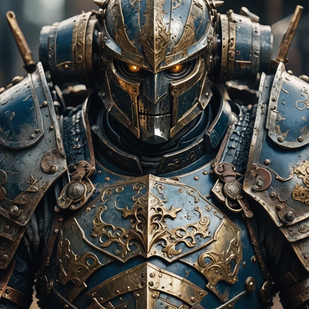 War Lock in Realistic Armor: Fantasy Portrait