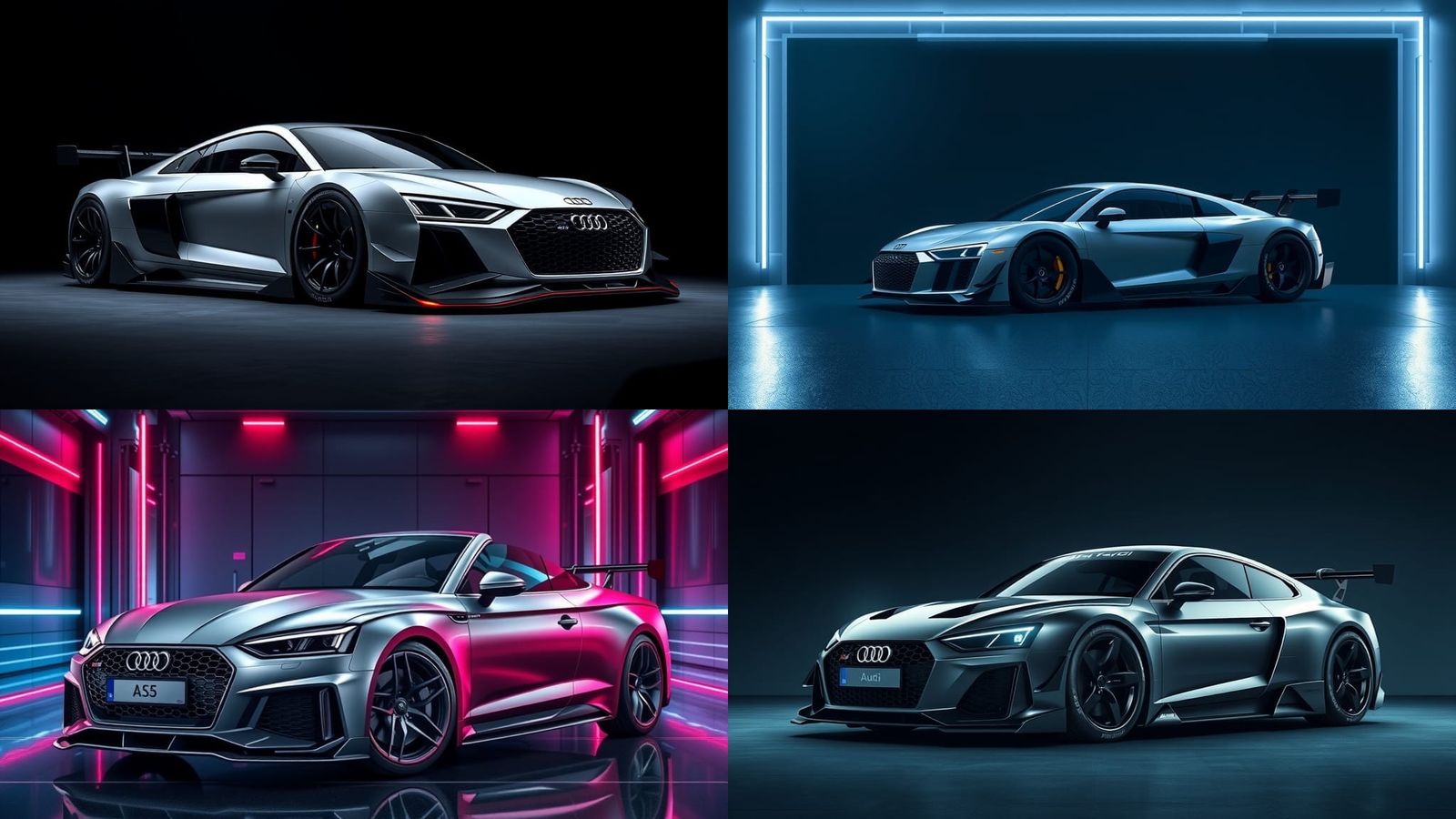 Audi S5 Race Car in Futuristic Studio