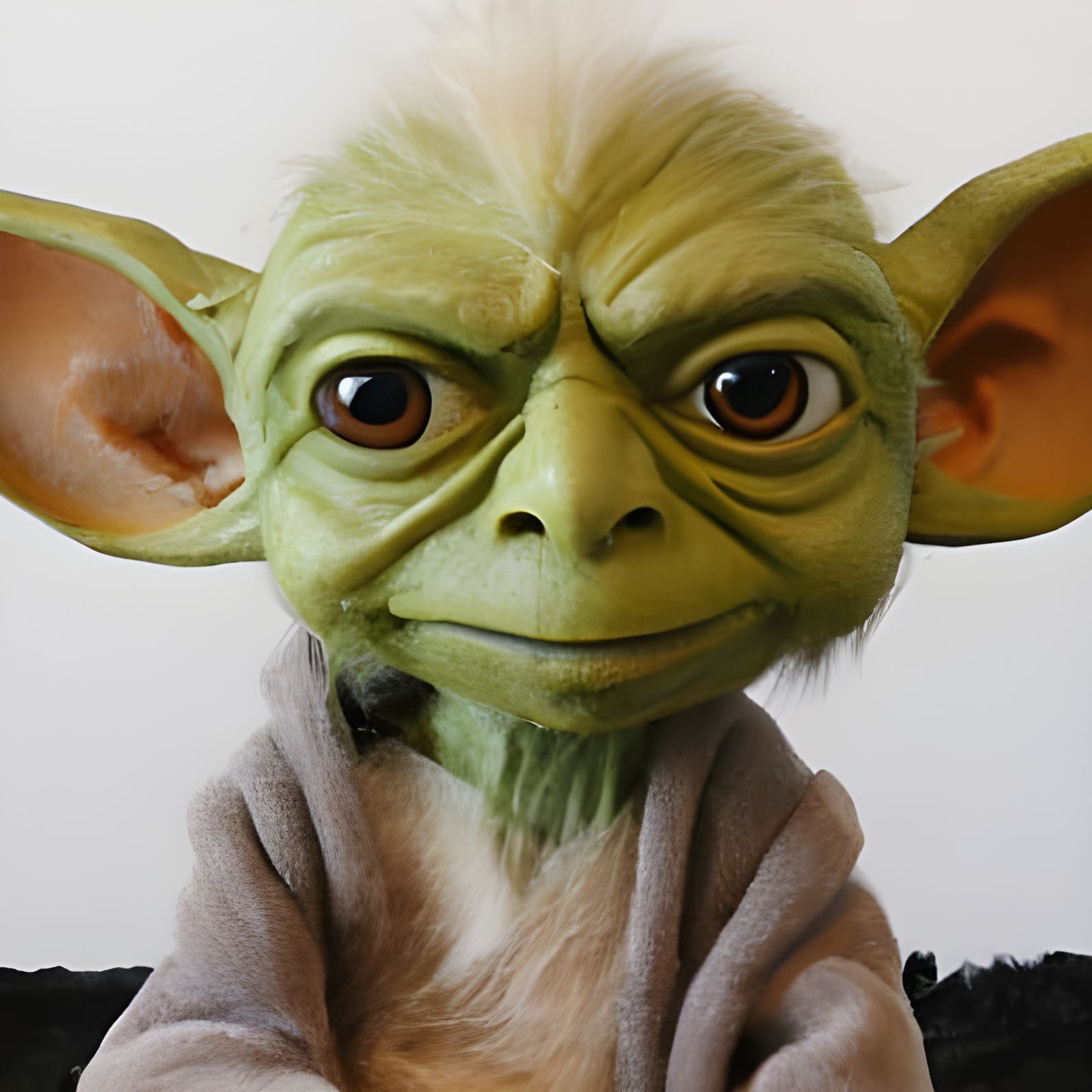 Hyperrealistic Toy Yoda as a Muppet in Stop Motion