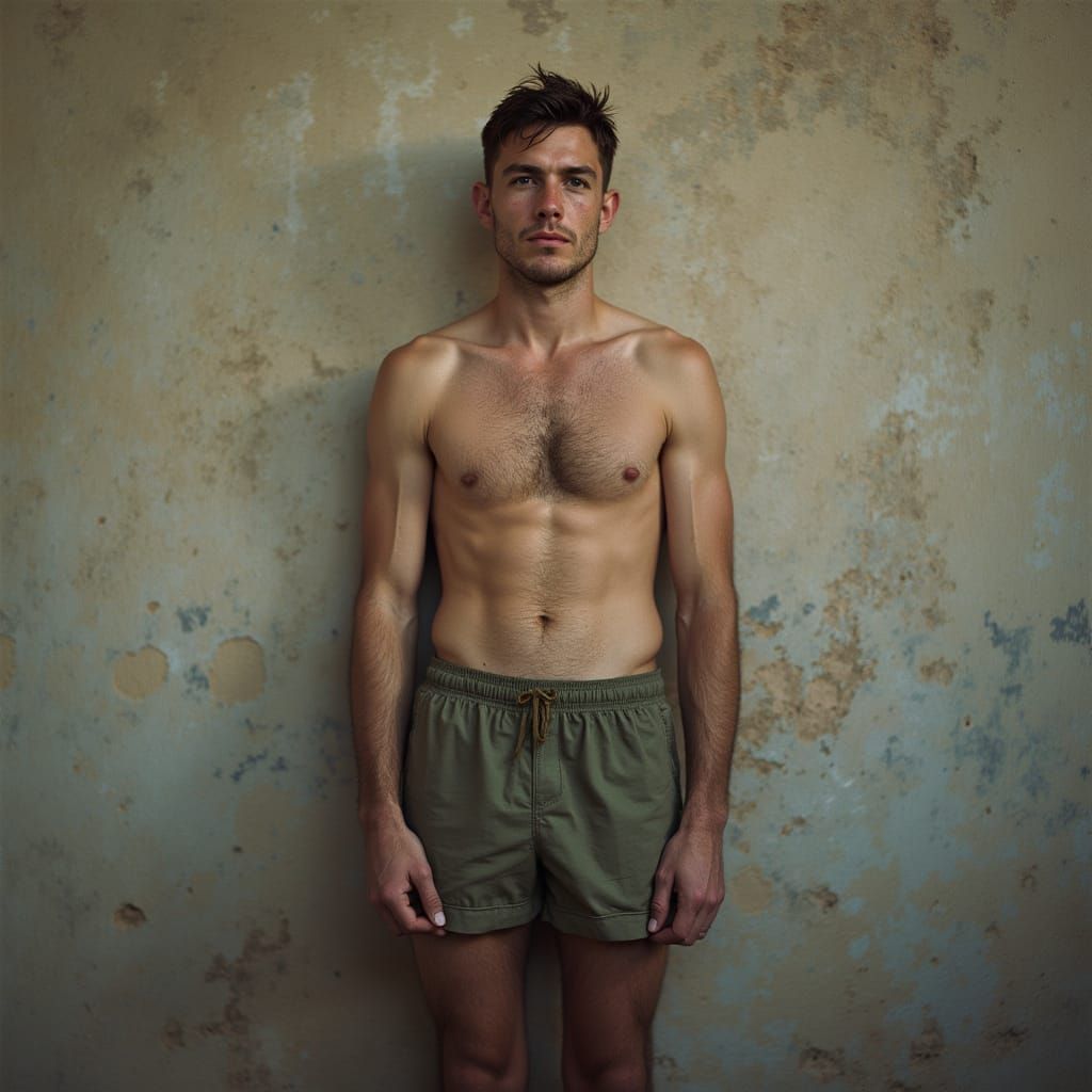 World War Two Soldier in Running Shorts, High-Quality Photo