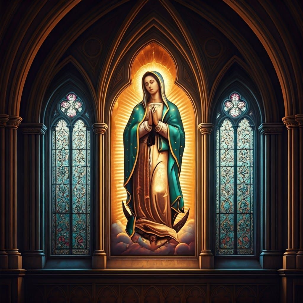 Virgin Mary Ascending: Stained Glass in HDR
