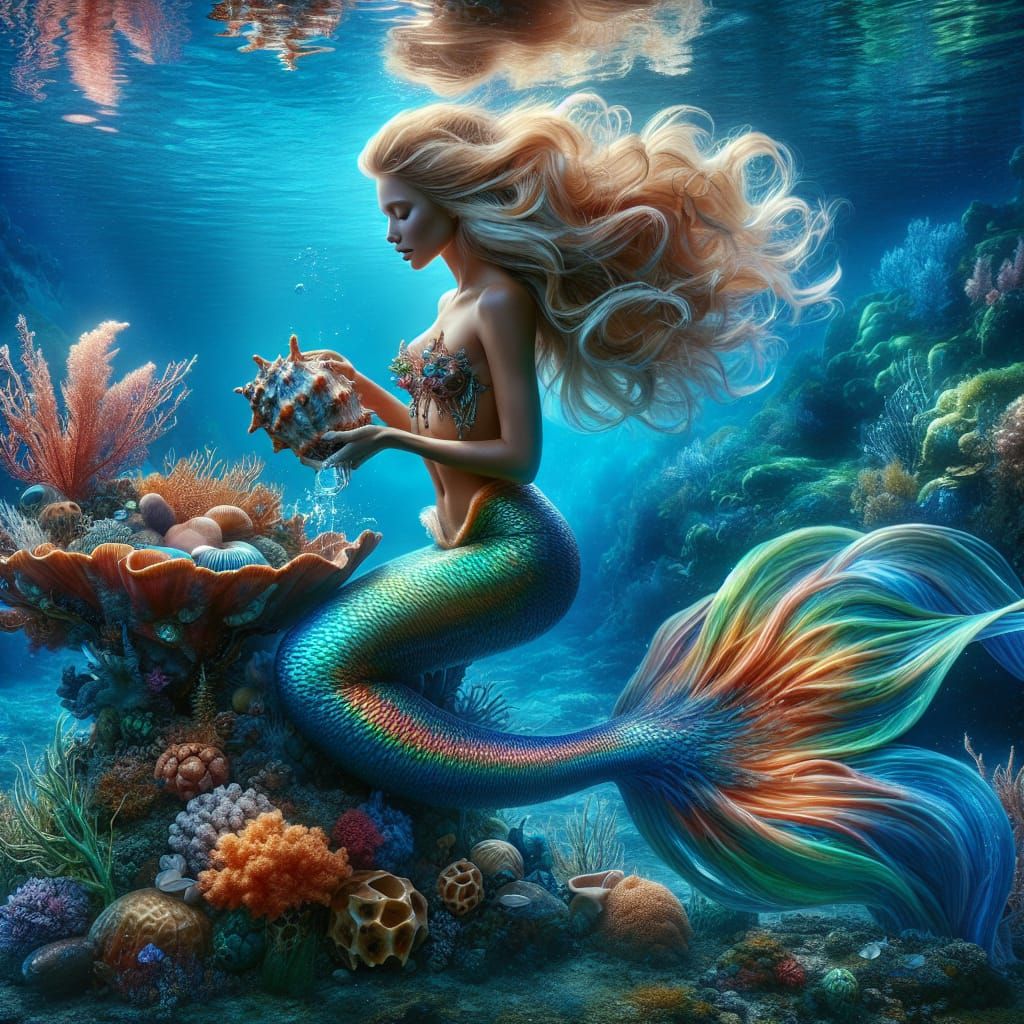 Enchanting Mermaid at Coral Reef Table