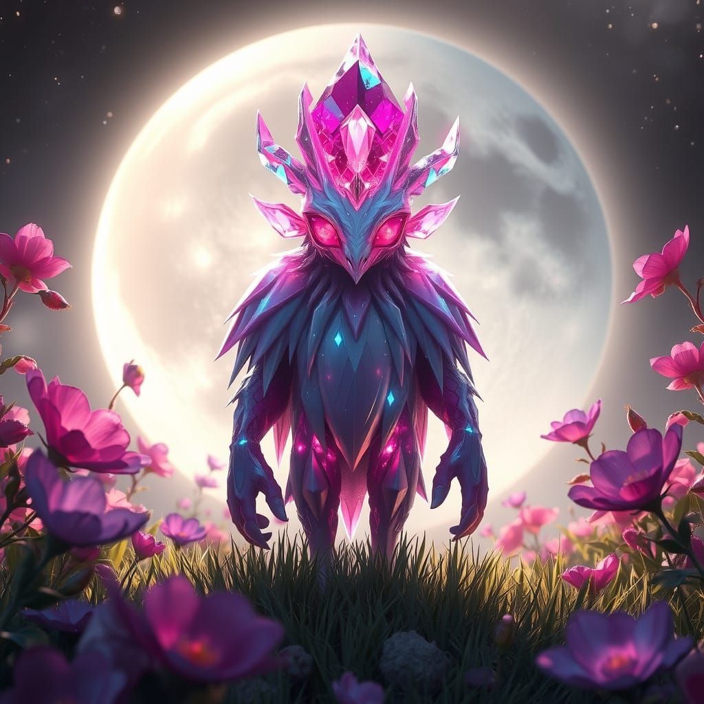 Crystalline Fox on Alien World, 3D Anime Art