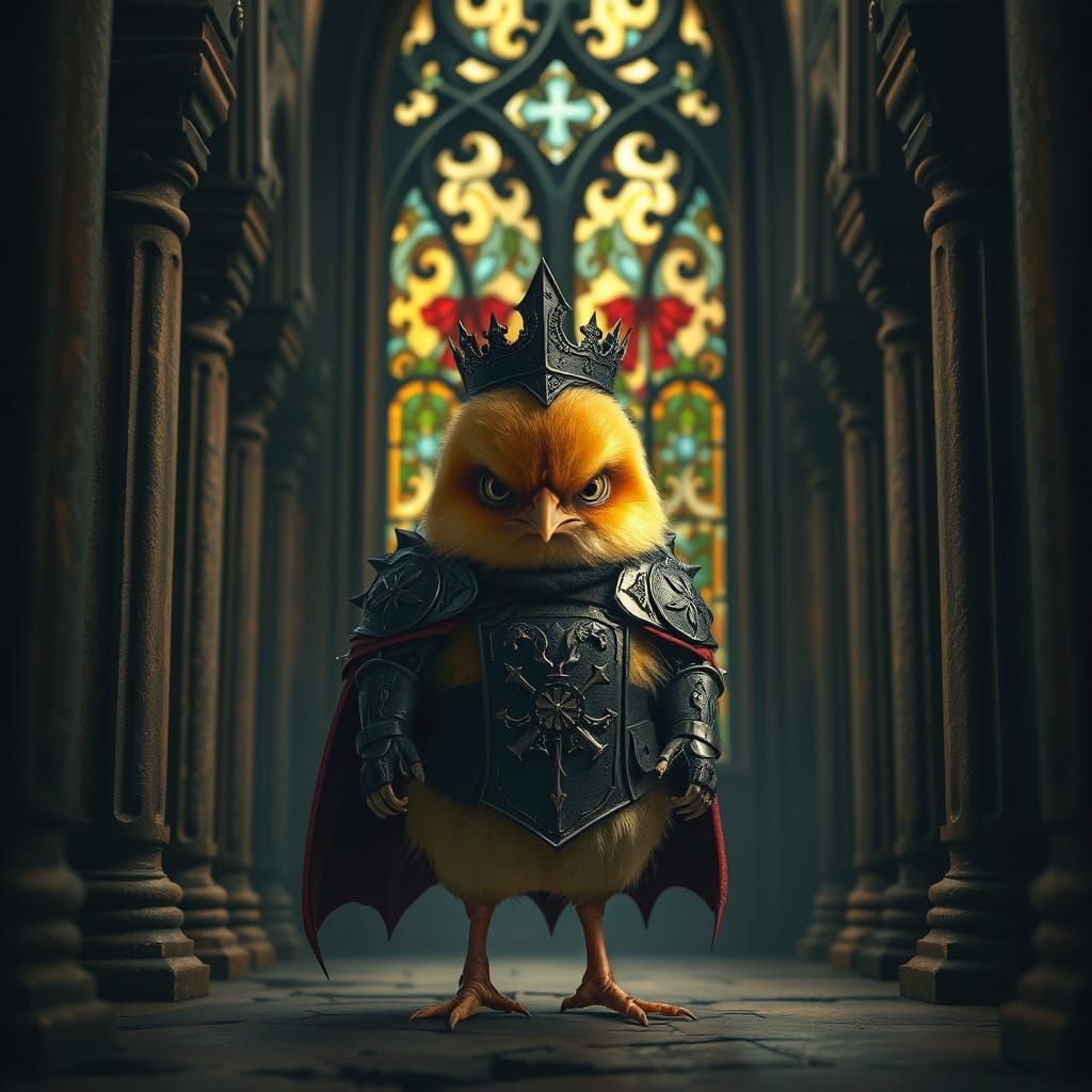 Gothic Chick Hero in Medieval Architecture