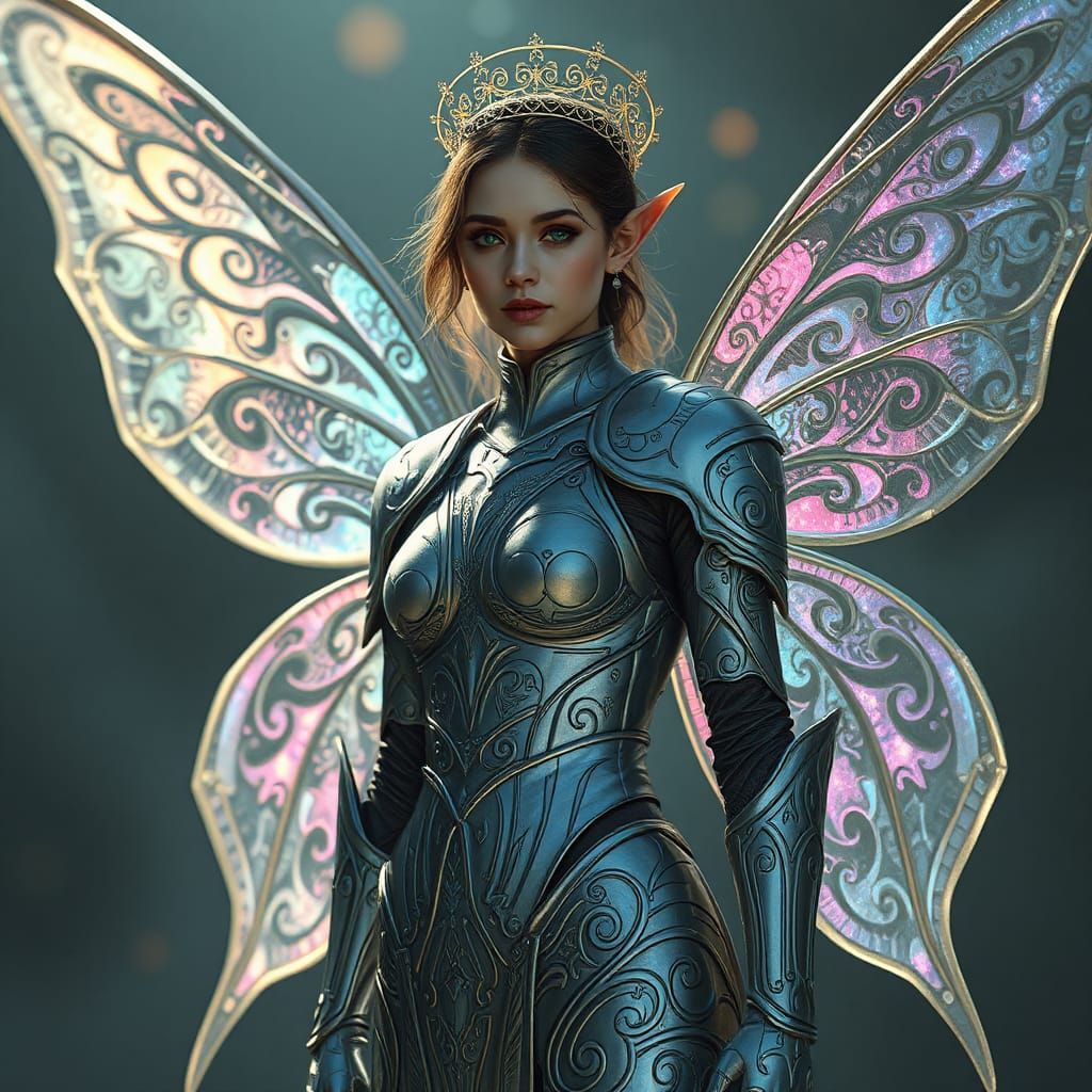 Mystical Fairy Elf Warrior in Surrealist Style