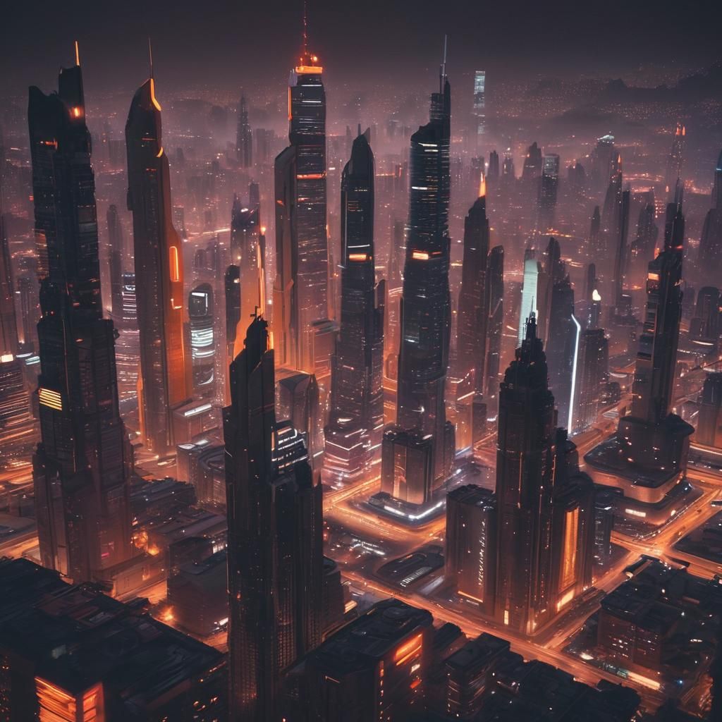 Futuristic Metropolis on Distant Planet in Cinematic Style