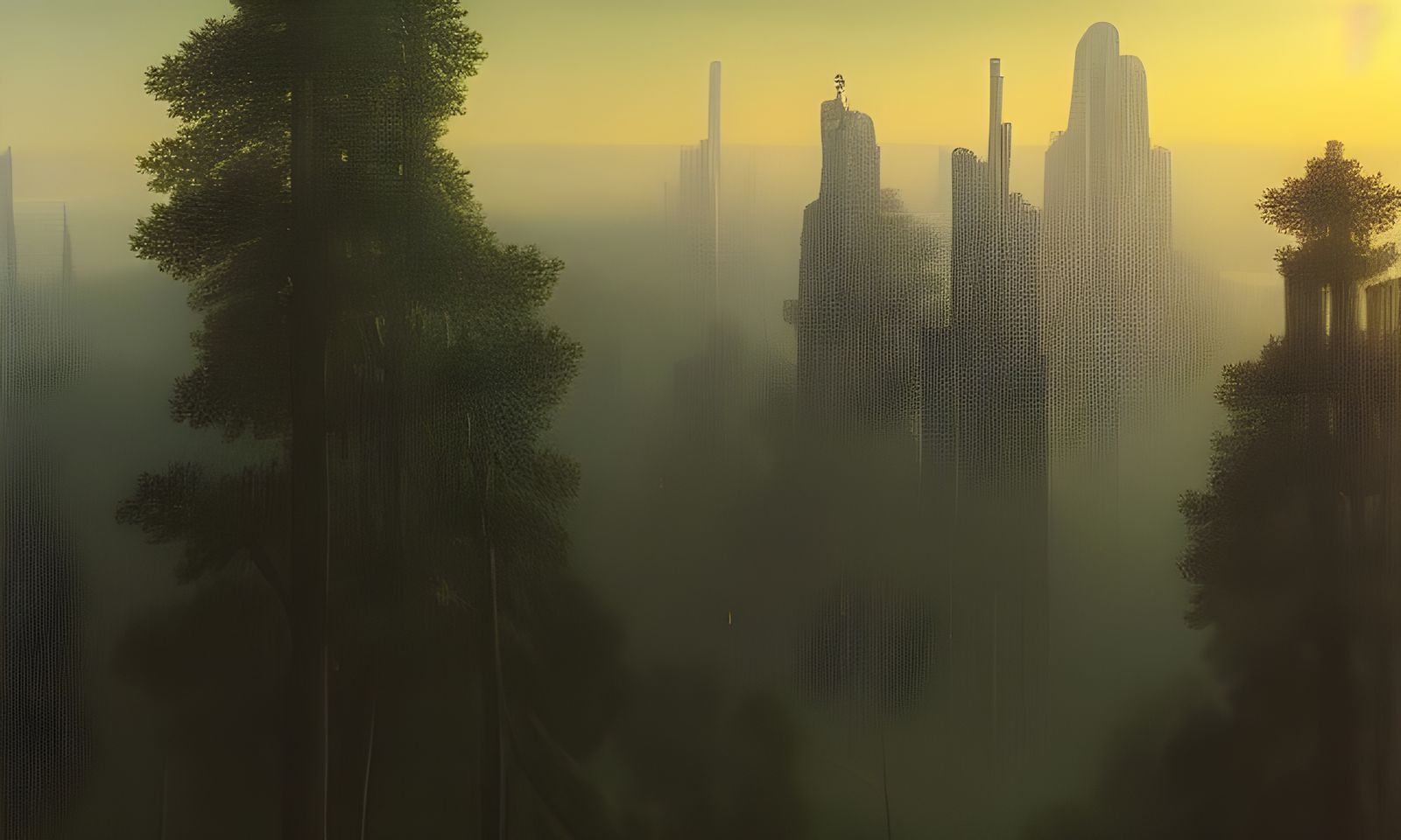 Skyscraper Forest in Romantic Style