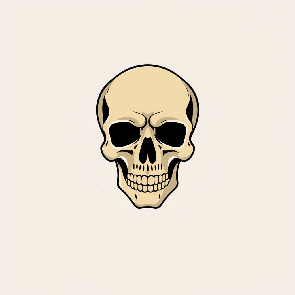 Flat Stylistic Cranium Logo