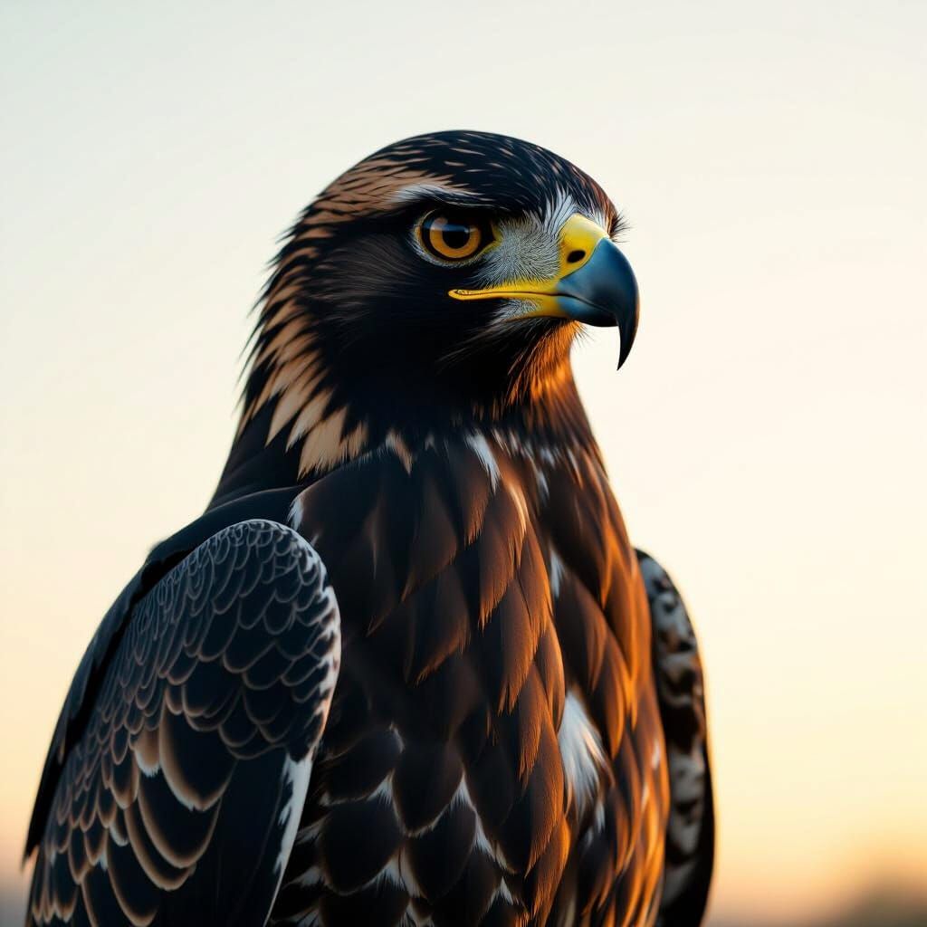 Cinematic Hawk With Human Features