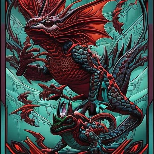 Dragon Frog Demon in Comic Book Art Style