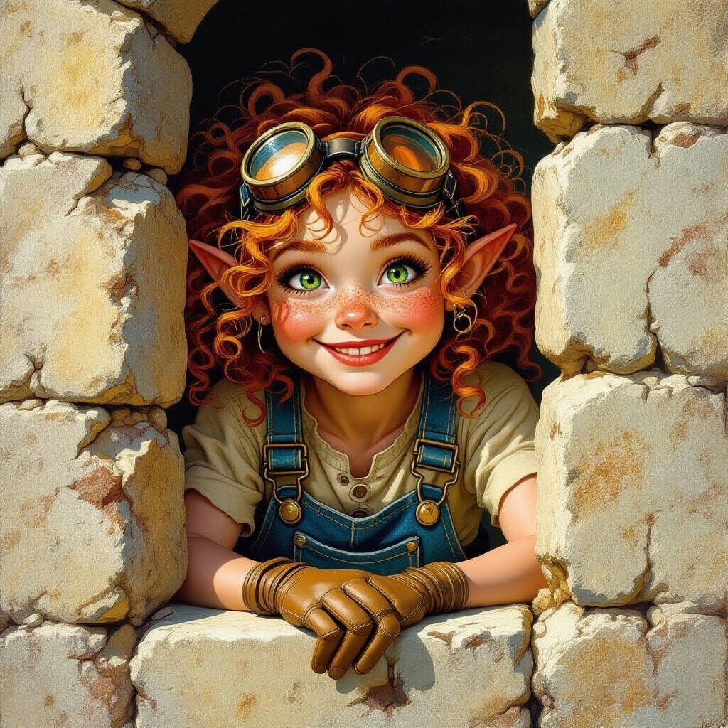Mischievous Halfling Tinkerer Gears Awaits Her Prank