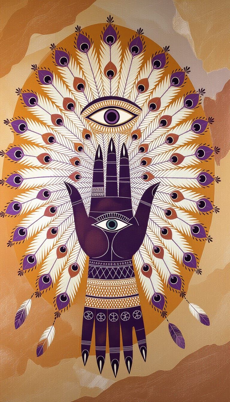 Mystical Cave Creature Ritual Art