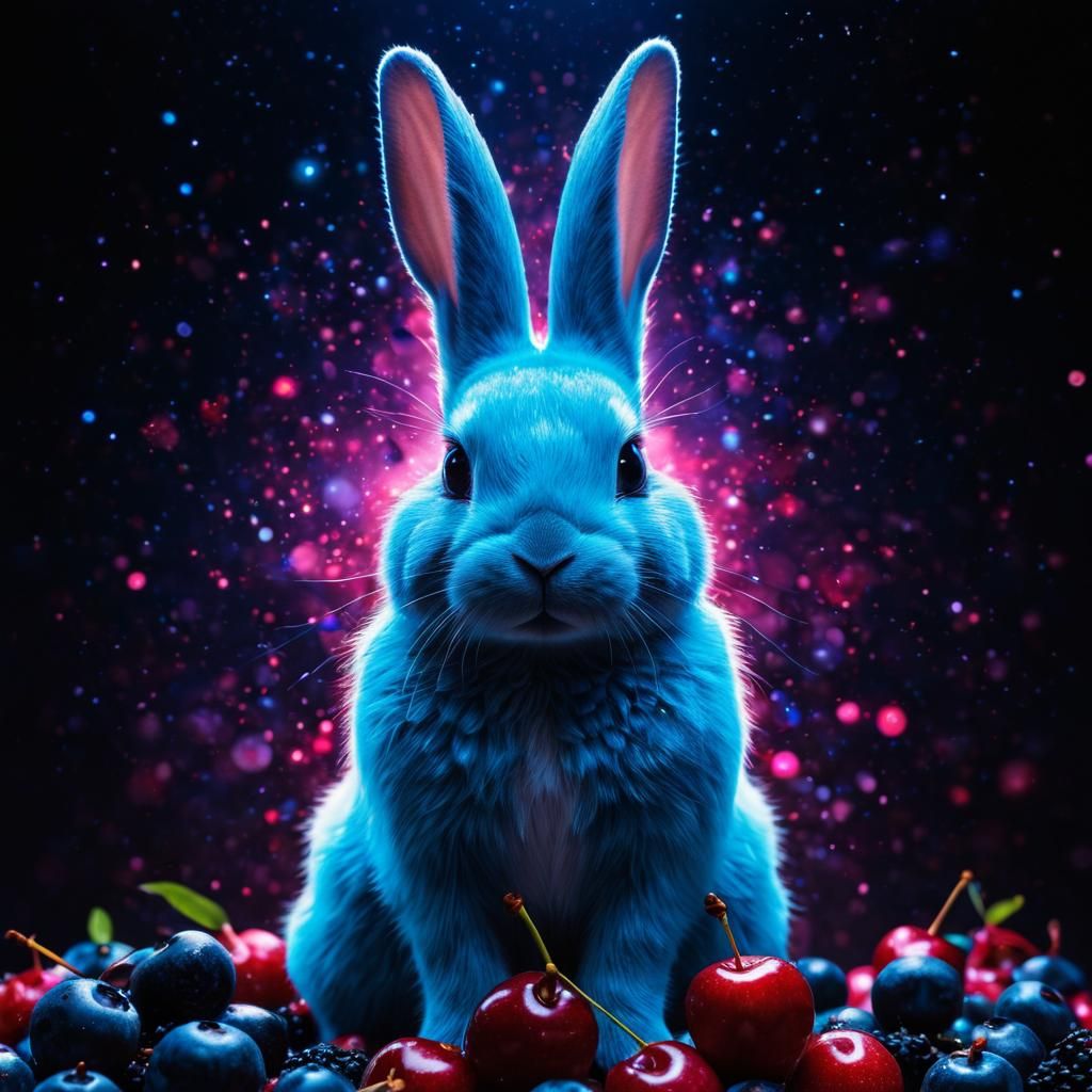 Magic Bunny Rabbit Portrait in Cosmic Setting