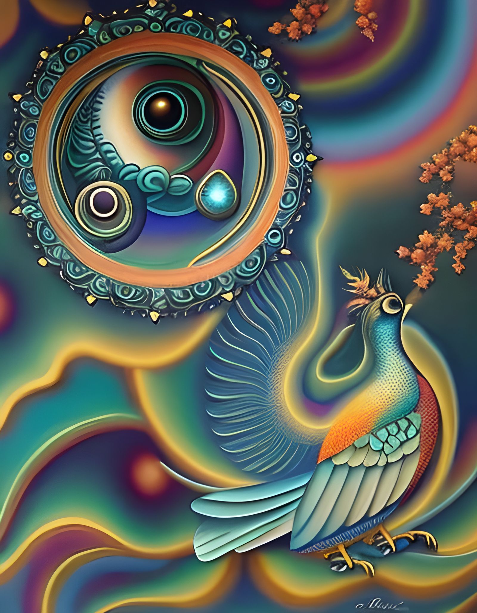 Athena the Owl: Steampunk Oil Painting Masterpiece