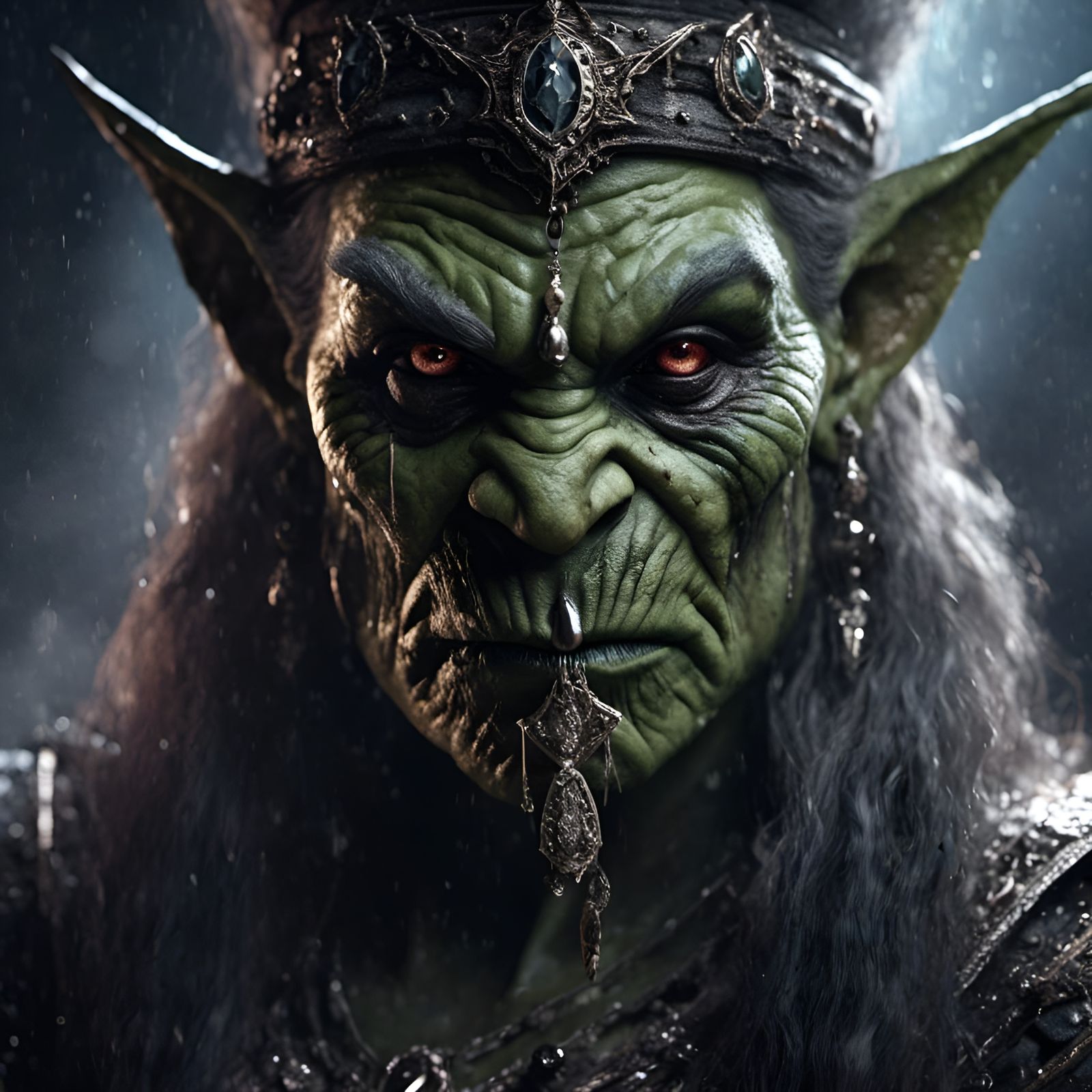 Photorealistic Orc Witch Portrait