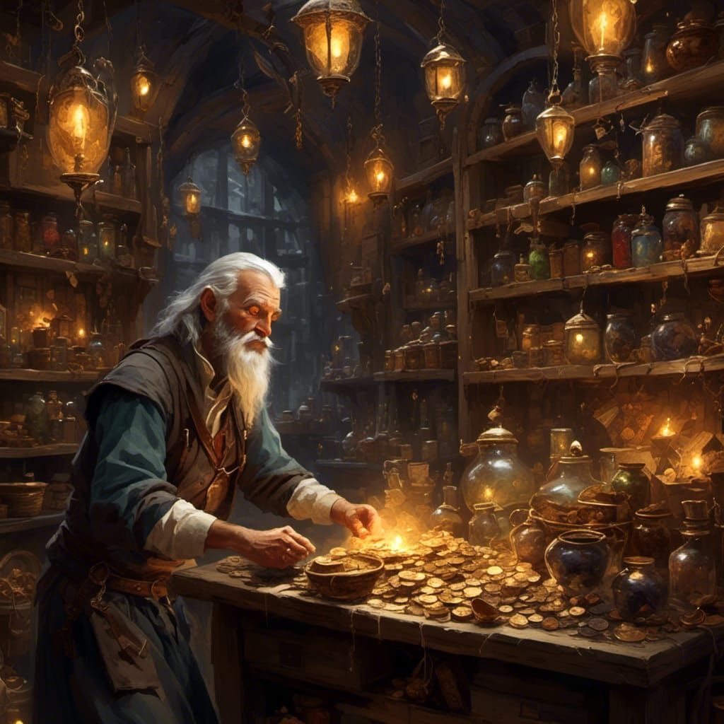 Enchanted Apothecary in a Whimsical Shop