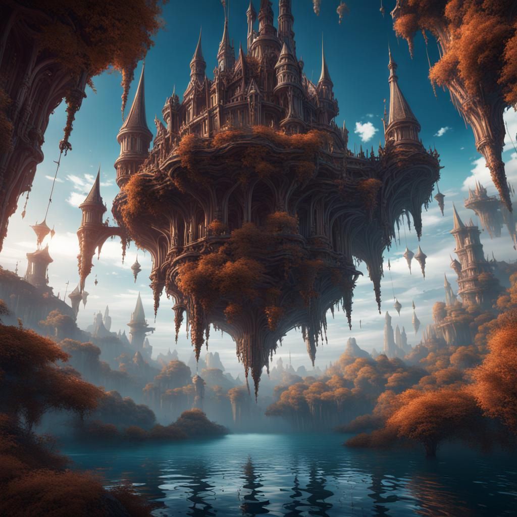 Magical Upside-Down World in Detailed Matte Painting