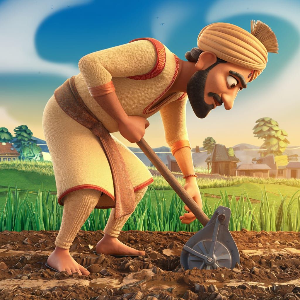 Traditional Indian Farmer Discovers Hidden Golden Treasure i...