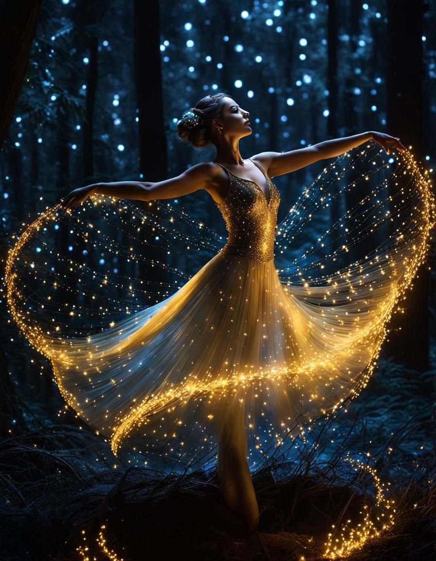 Firefly Swarm Creates Magical Ballet Dancer