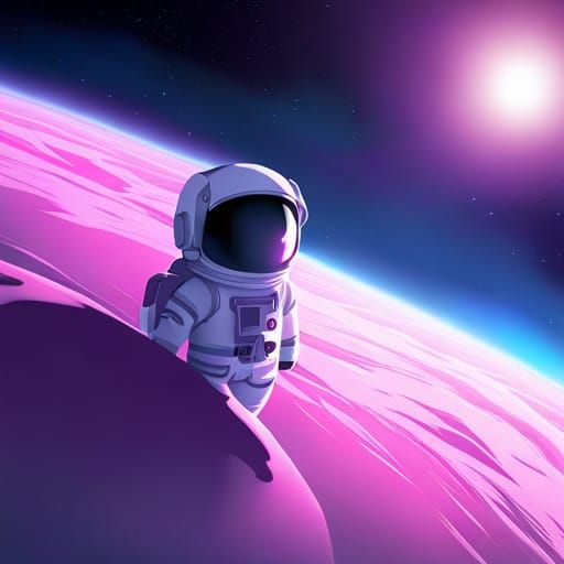 Chibi Cat Astronaut in Space, 3D Render