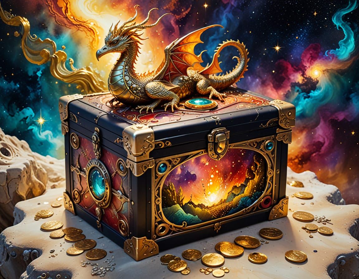 Magical Treasure Chests and Surreal Space Portrait