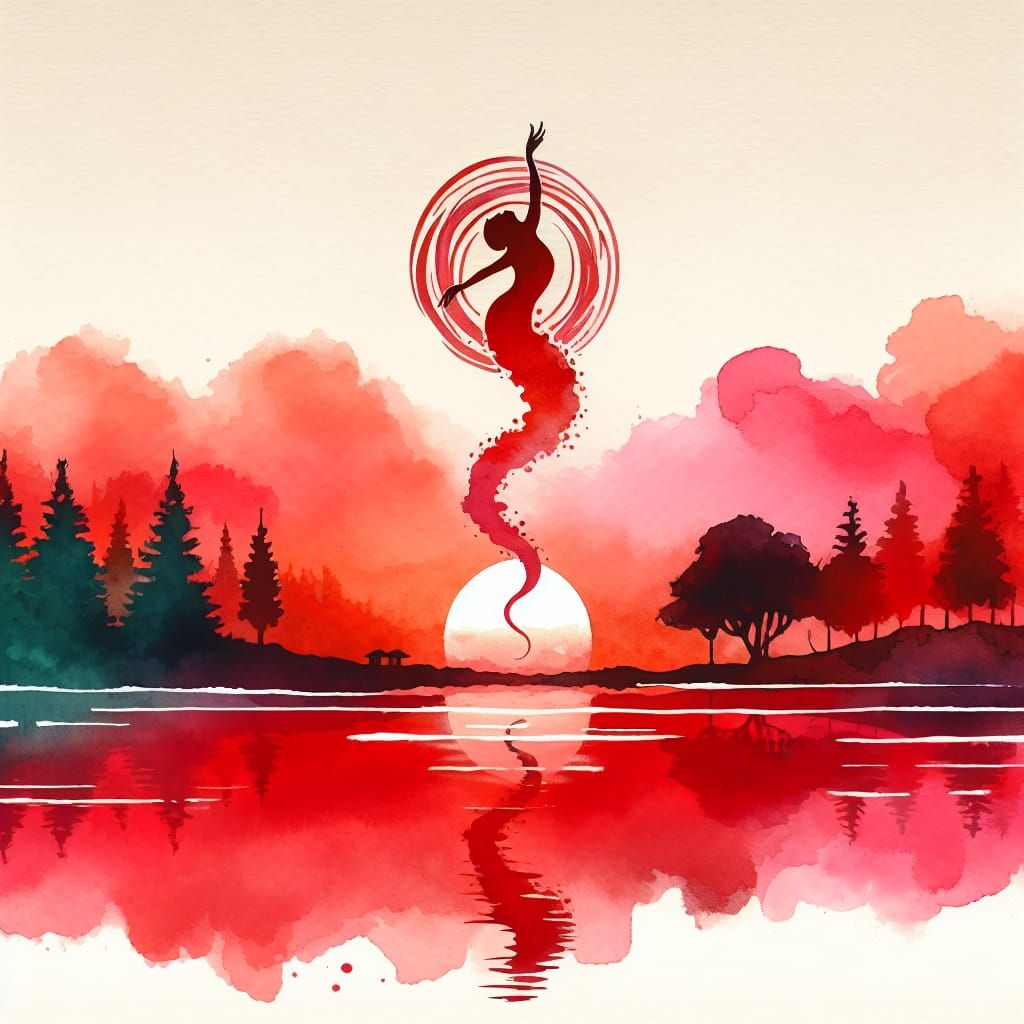 Radiant Sunset Spirit Ascends in a Vibrant Helix